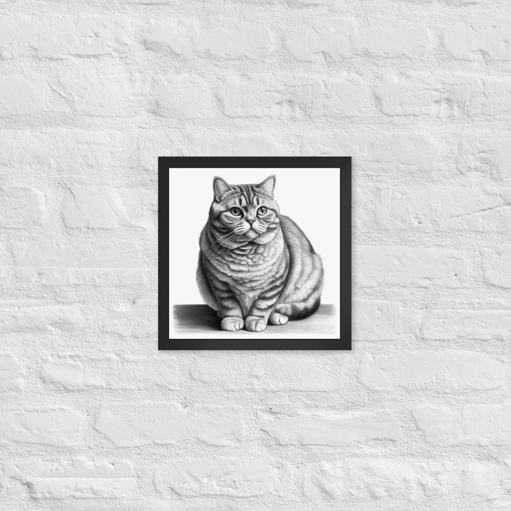 PugMug Custom Tabby British Shorthair Cat Framed Print