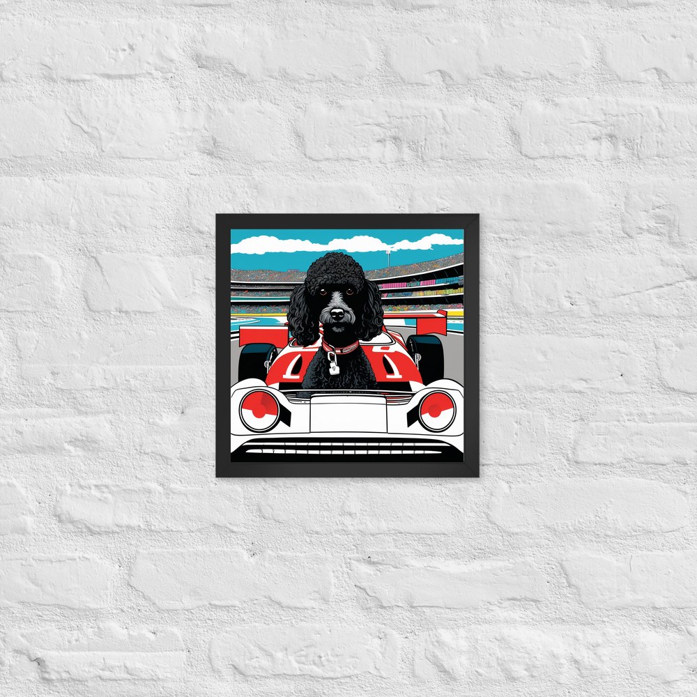 PugMug Custom Black Poodle Framed Print
