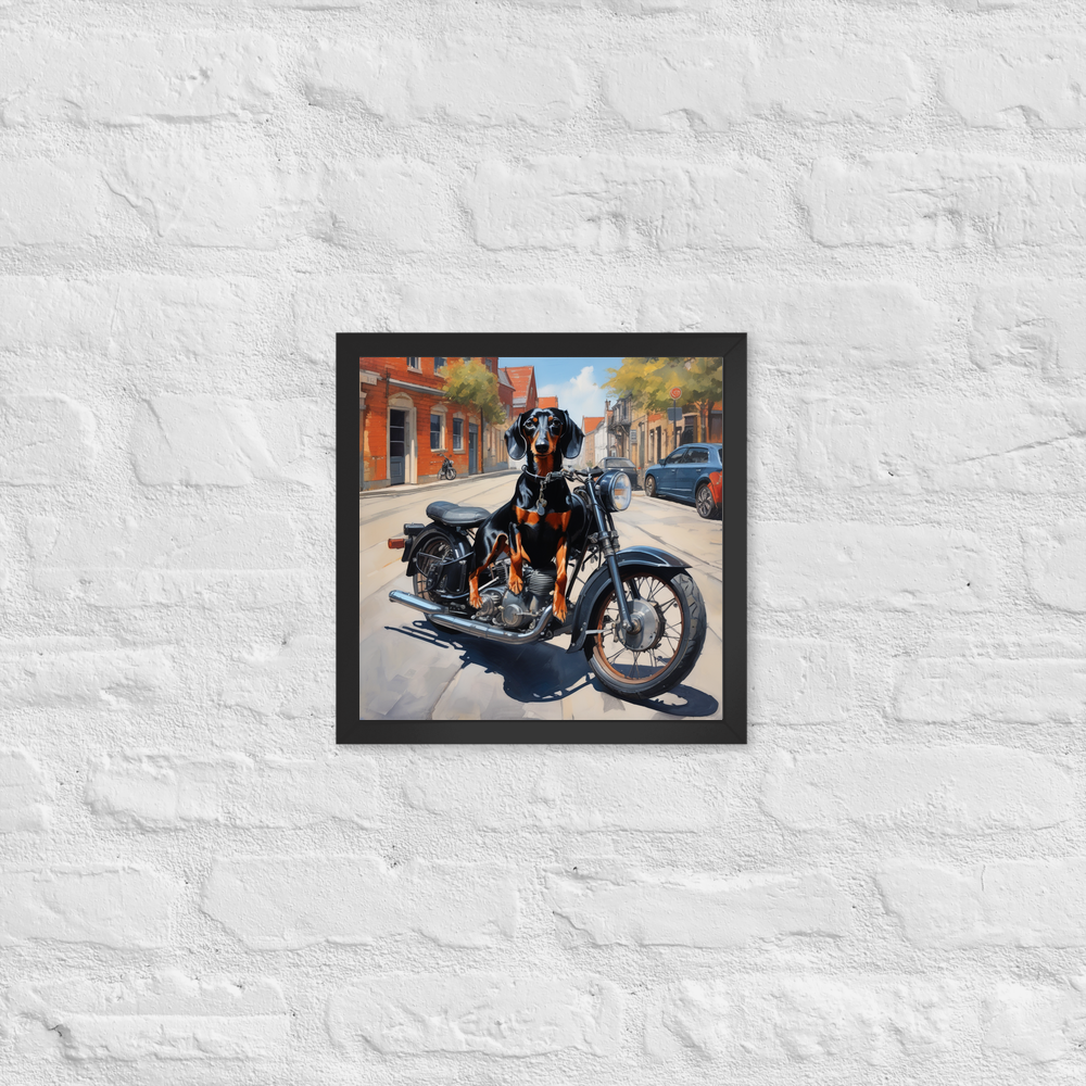 PugMug Custom Black Dachshund Framed Print
