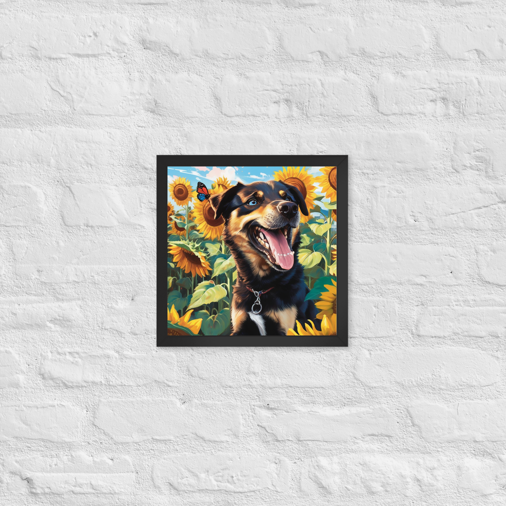 PugMug Custom Blue Framed Print