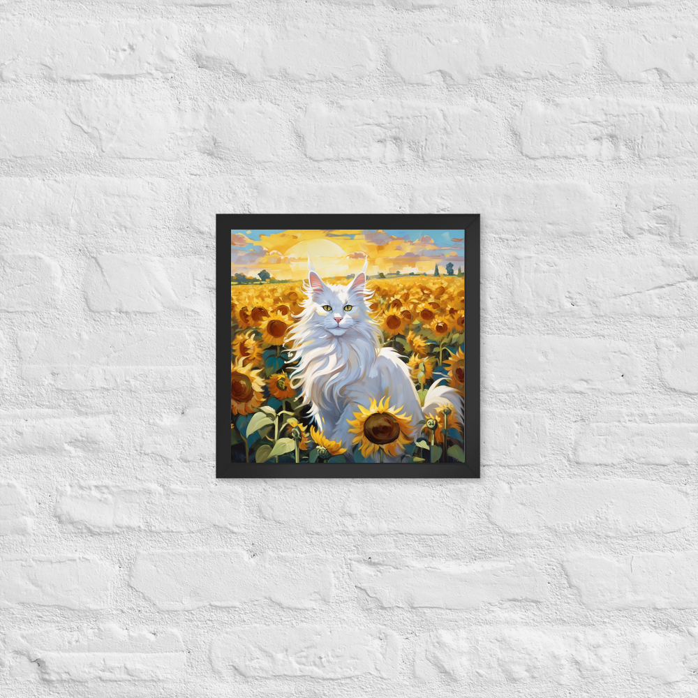 PugMug Custom White Maine Coon Cat Framed Print