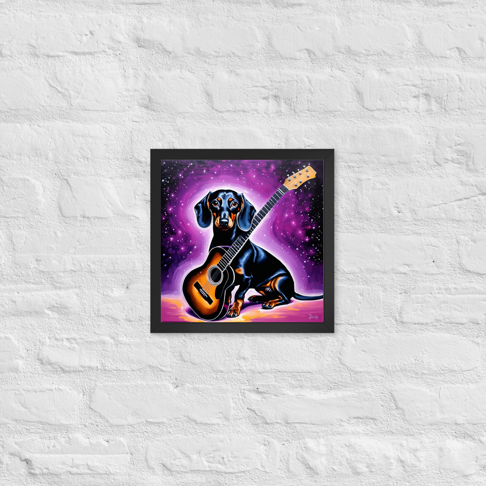 PugMug Custom Black Dachshund Framed Print