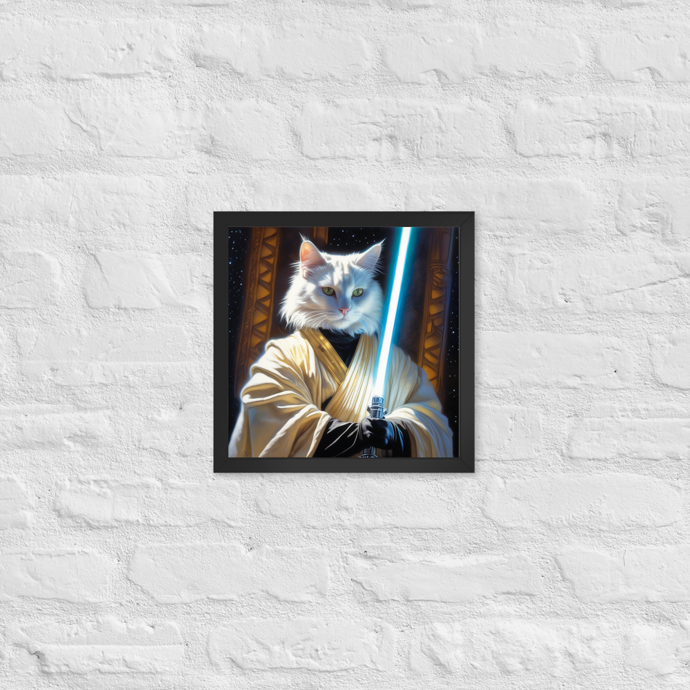 PugMug Custom White Companion Cat Framed Print