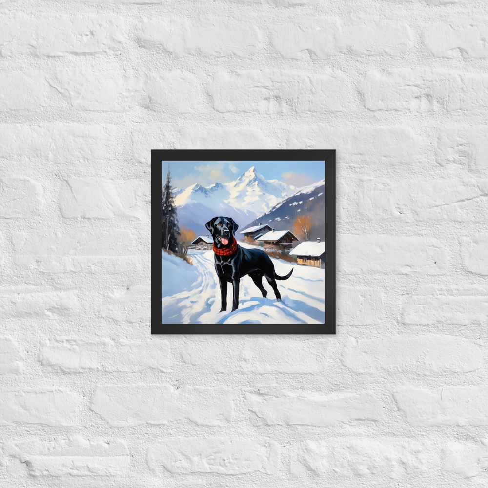 PugMug Custom Black Labrador Retriever Framed Print