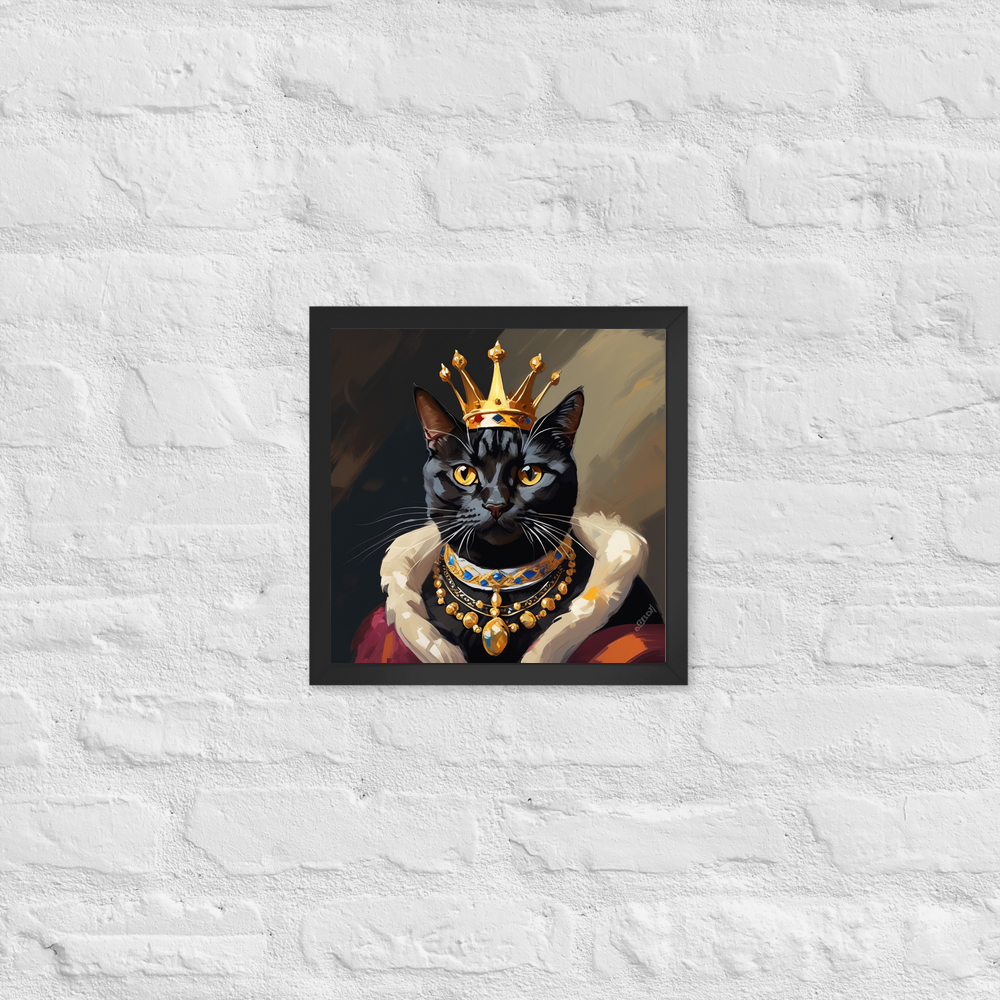 PugMug Custom Black American Shorthair Cat Framed Print