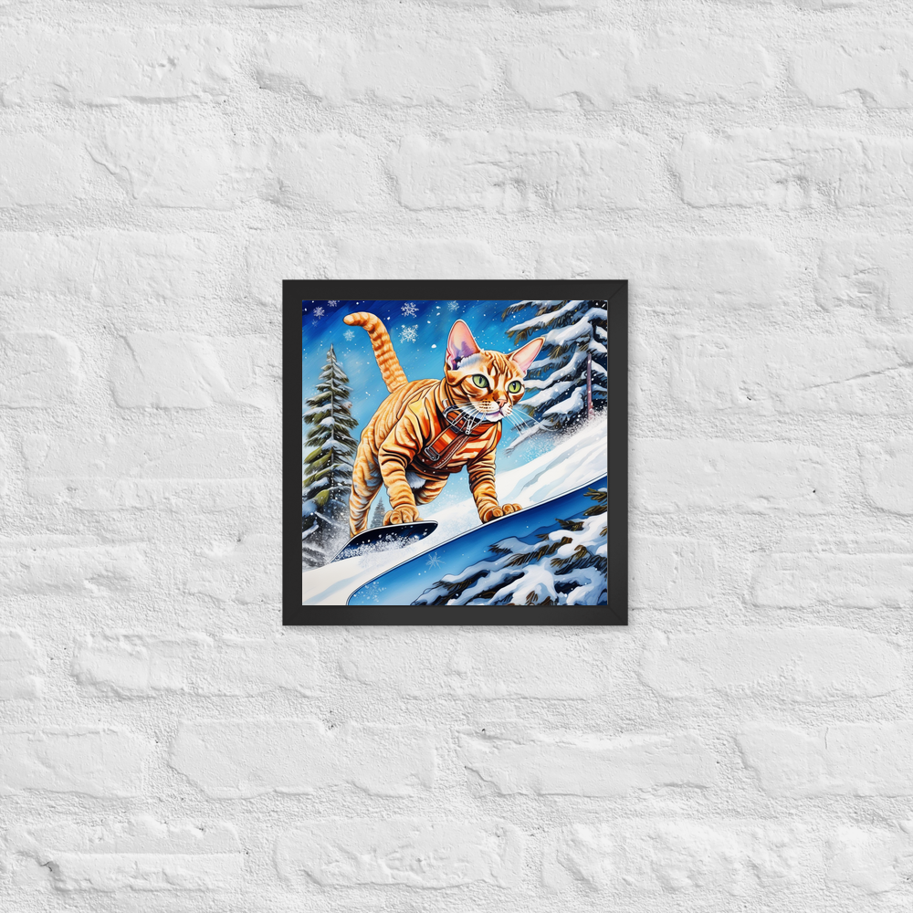 PugMug Custom Tabby Devon Rex Cat Framed Print