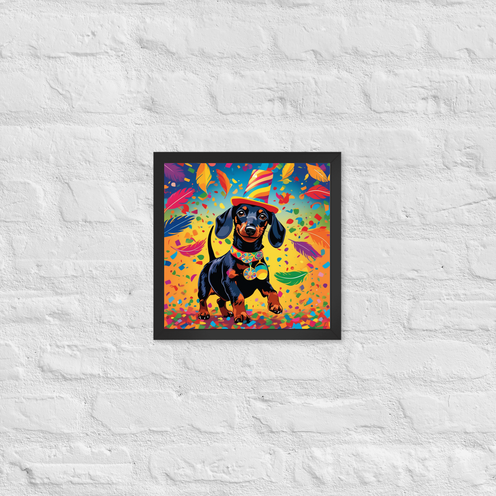 PugMug Custom Black Dachshund Framed Print