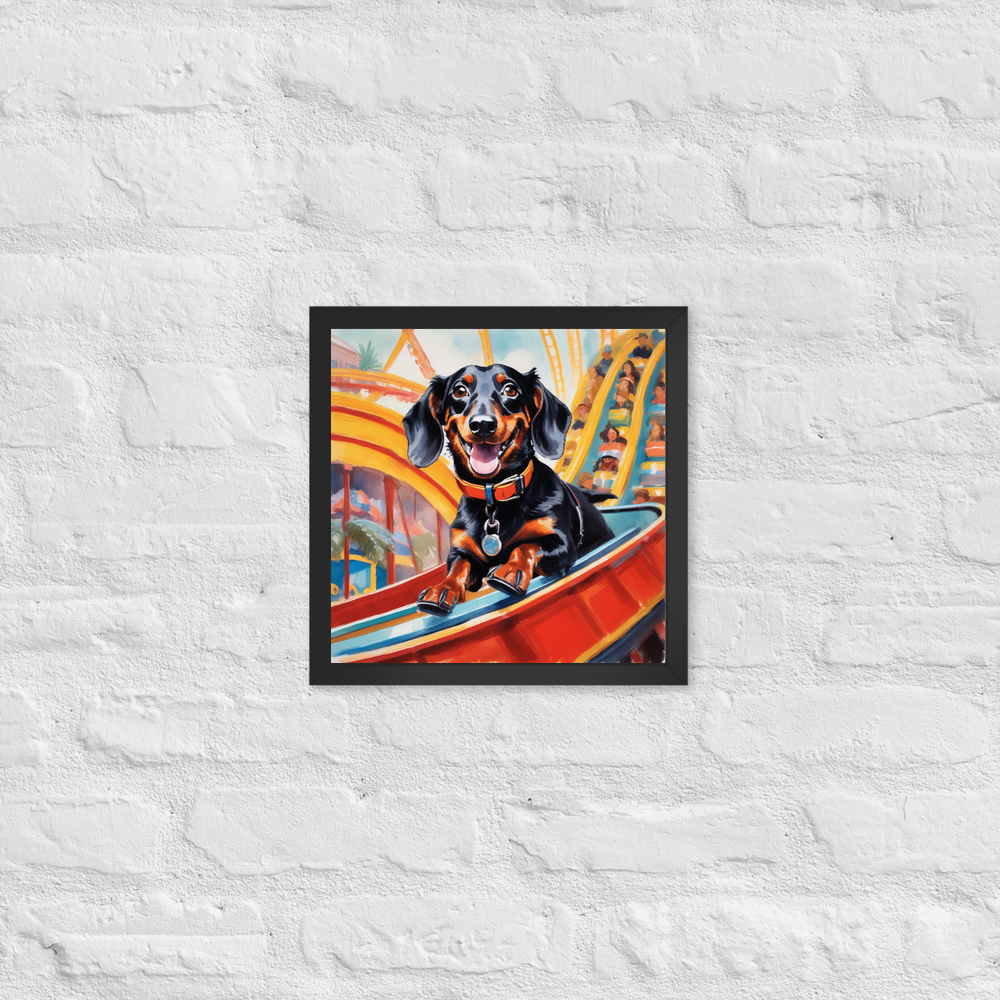 PugMug Custom Black Dachshund Framed Print