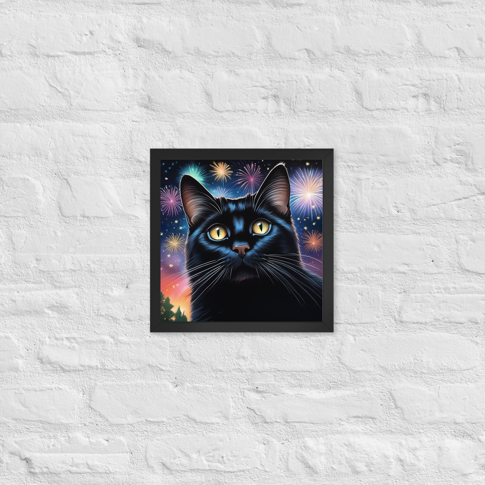 PugMug Custom Black Companion Cat Framed Print