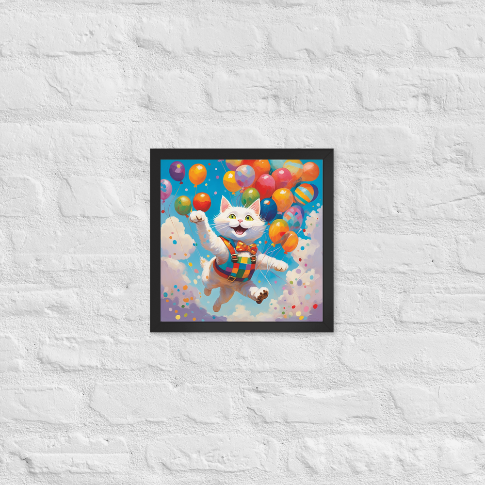 PugMug Custom White Companion Cat Framed Print