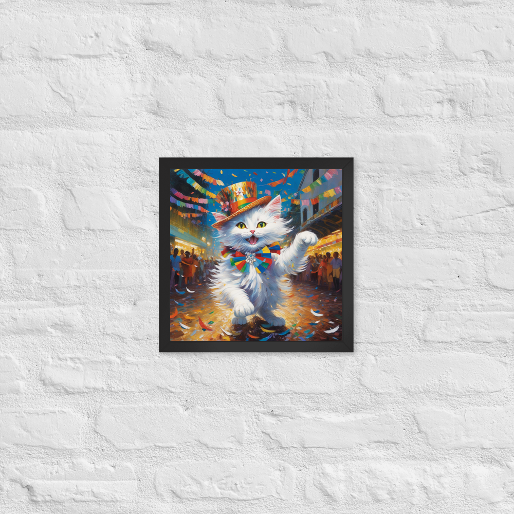 PugMug Custom White Companion Cat Framed Print