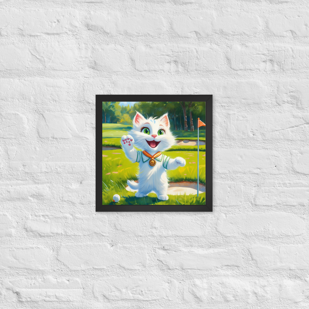 PugMug Custom White Companion Cat Framed Print