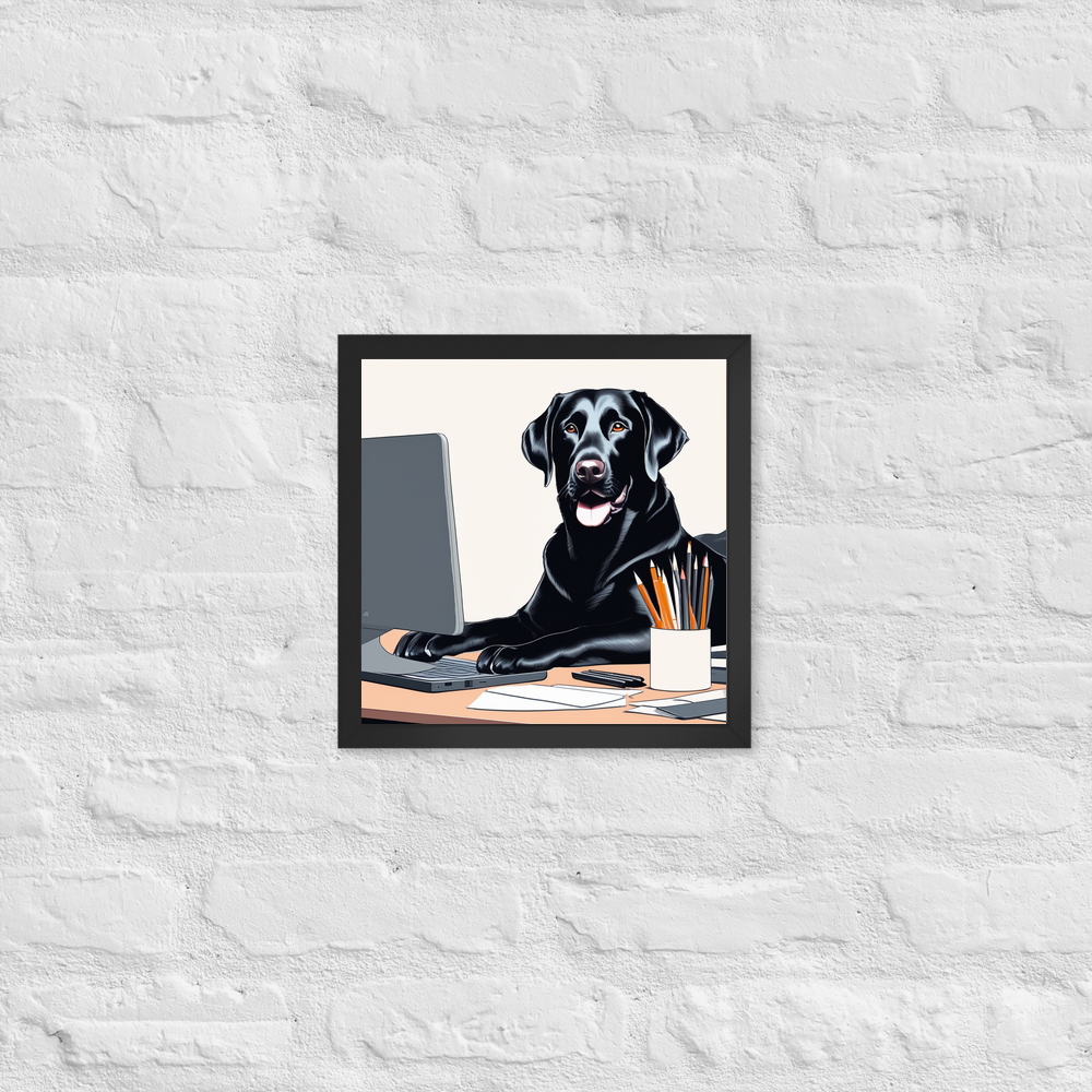 PugMug Custom Black Labrador Retriever Framed Print