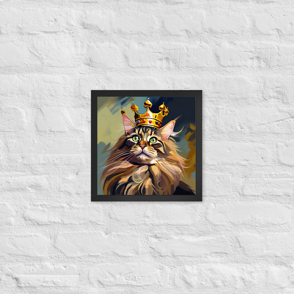 PugMug Custom Tabby Maine Coon Cat Framed Print