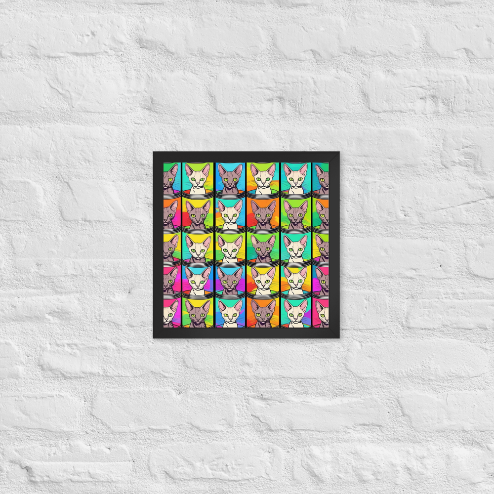 PugMug Custom Tabby Devon Rex Cat Framed Print