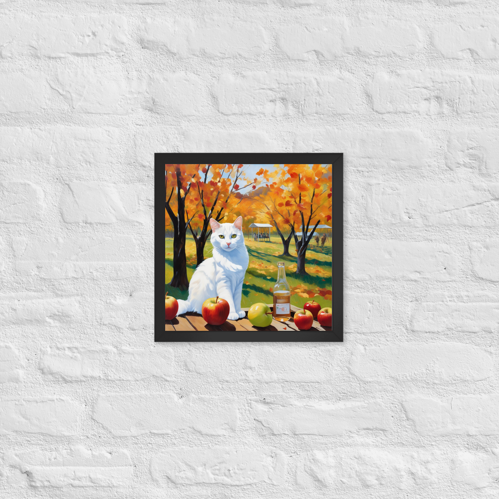 PugMug Custom White Companion Cat Framed Print