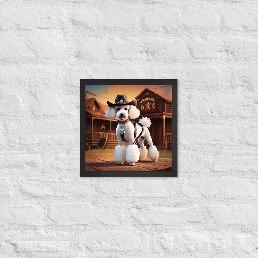 PugMug Custom White Poodle Framed Print