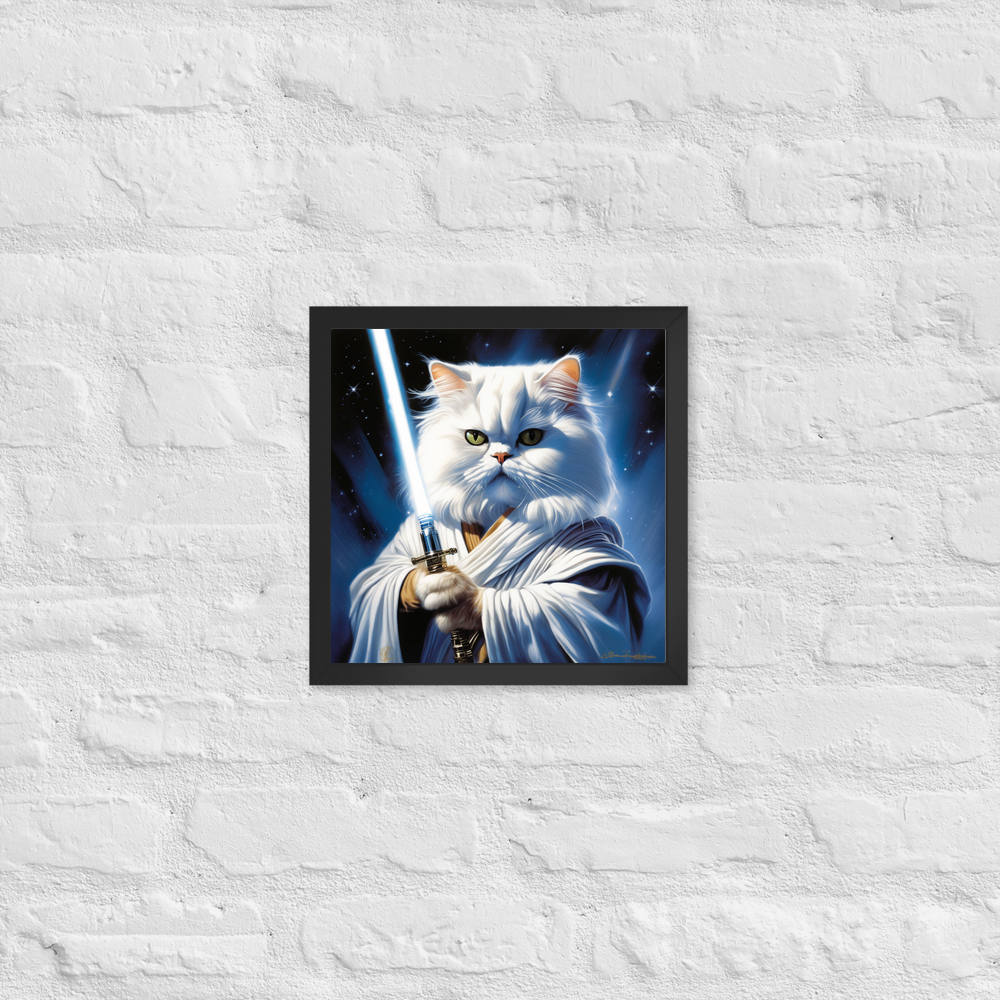 PugMug Custom White Persian Cat Framed Print