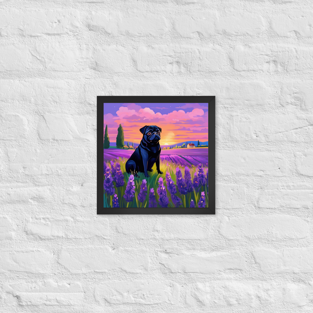 PugMug Custom Black Pug Framed Print