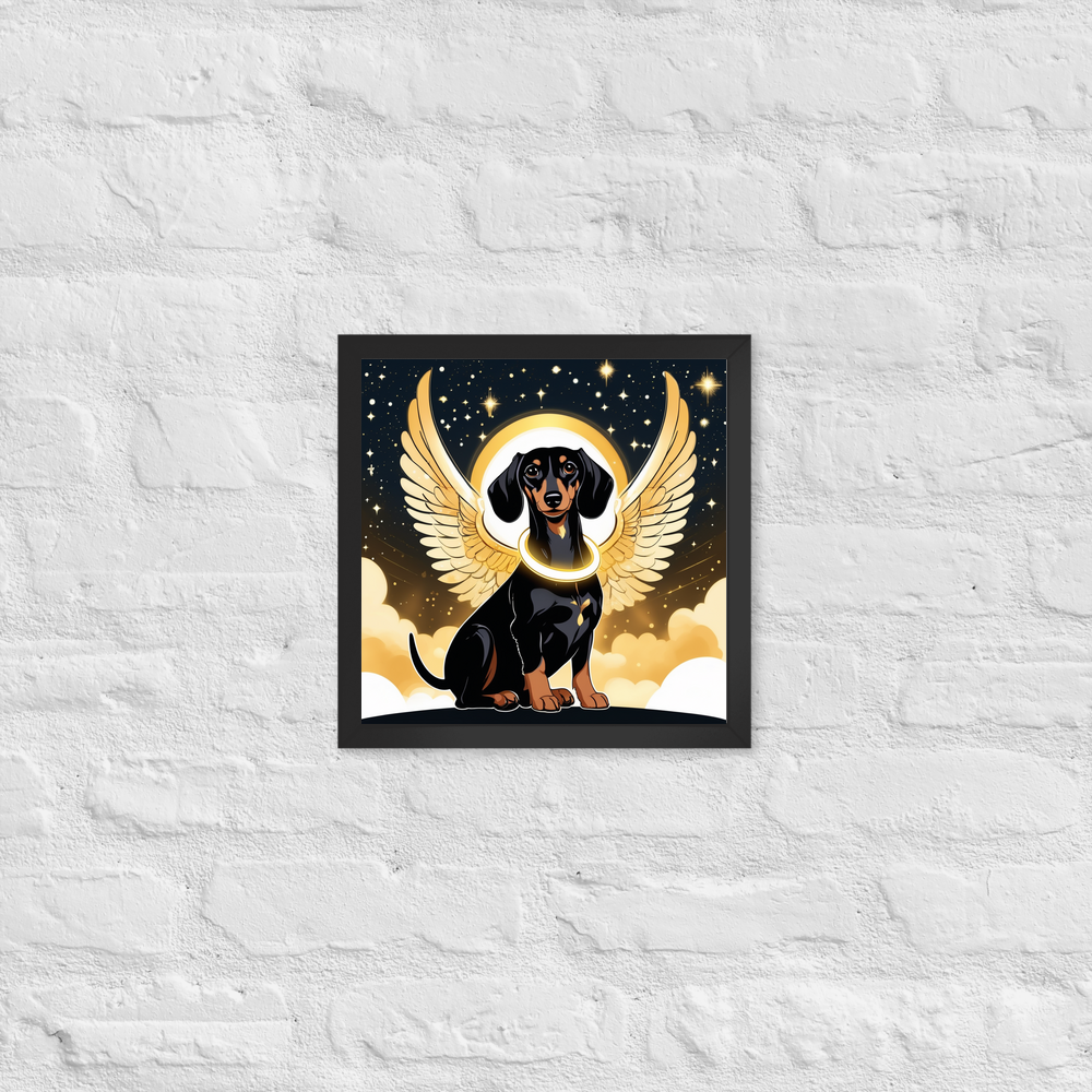PugMug Custom Black Dachshund Framed Print
