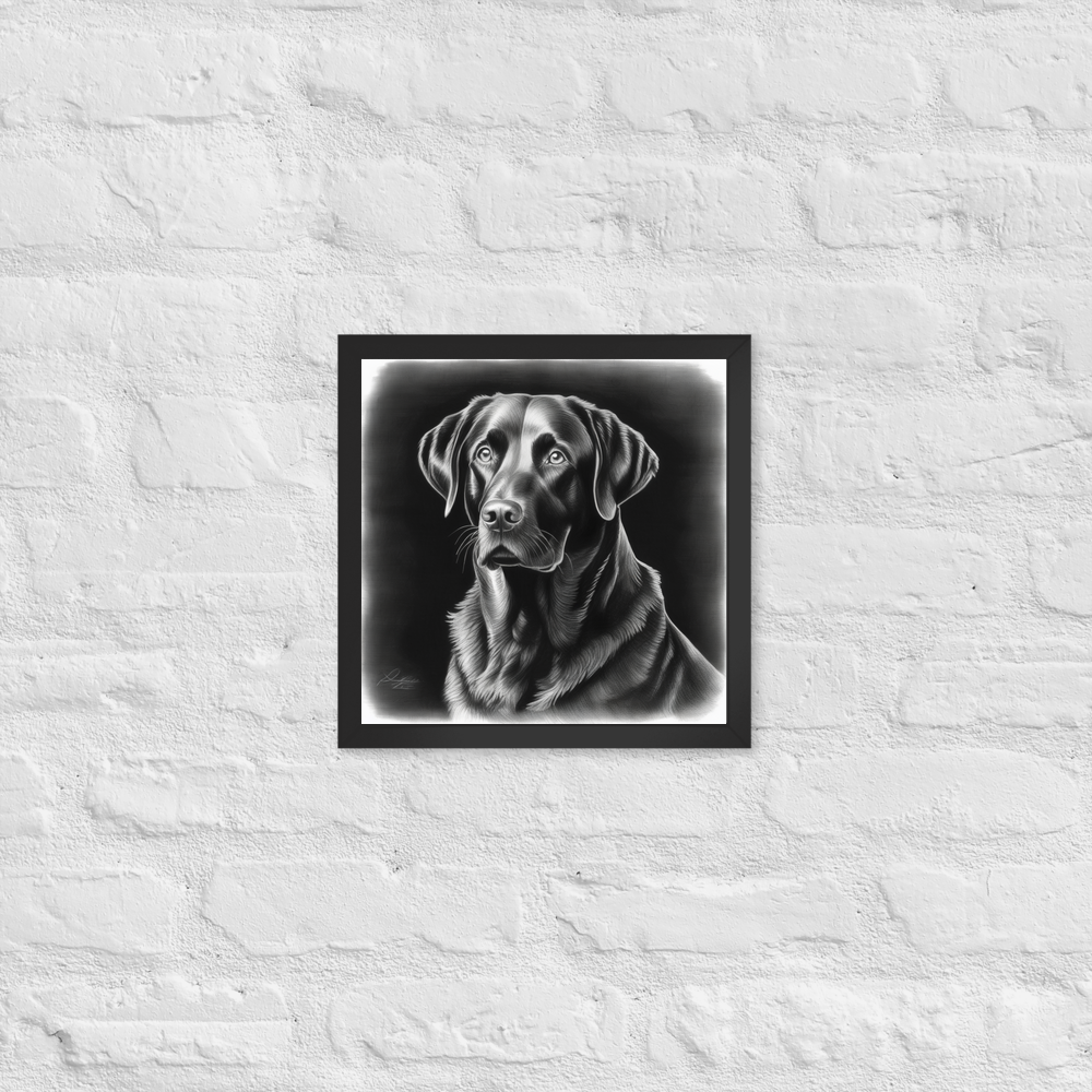 PugMug Custom Black Labrador Retriever Framed Print