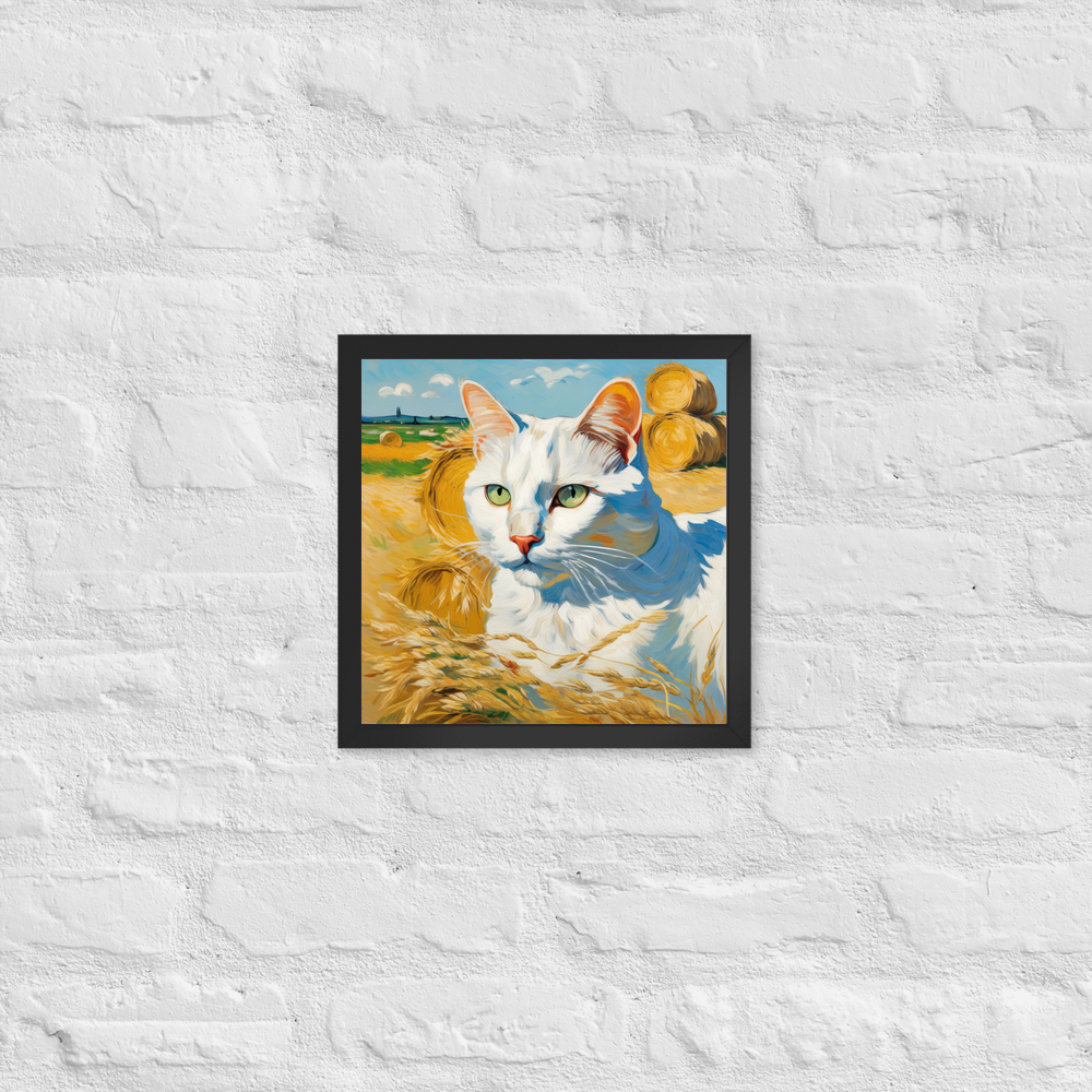 PugMug Custom White Companion Cat Framed Print