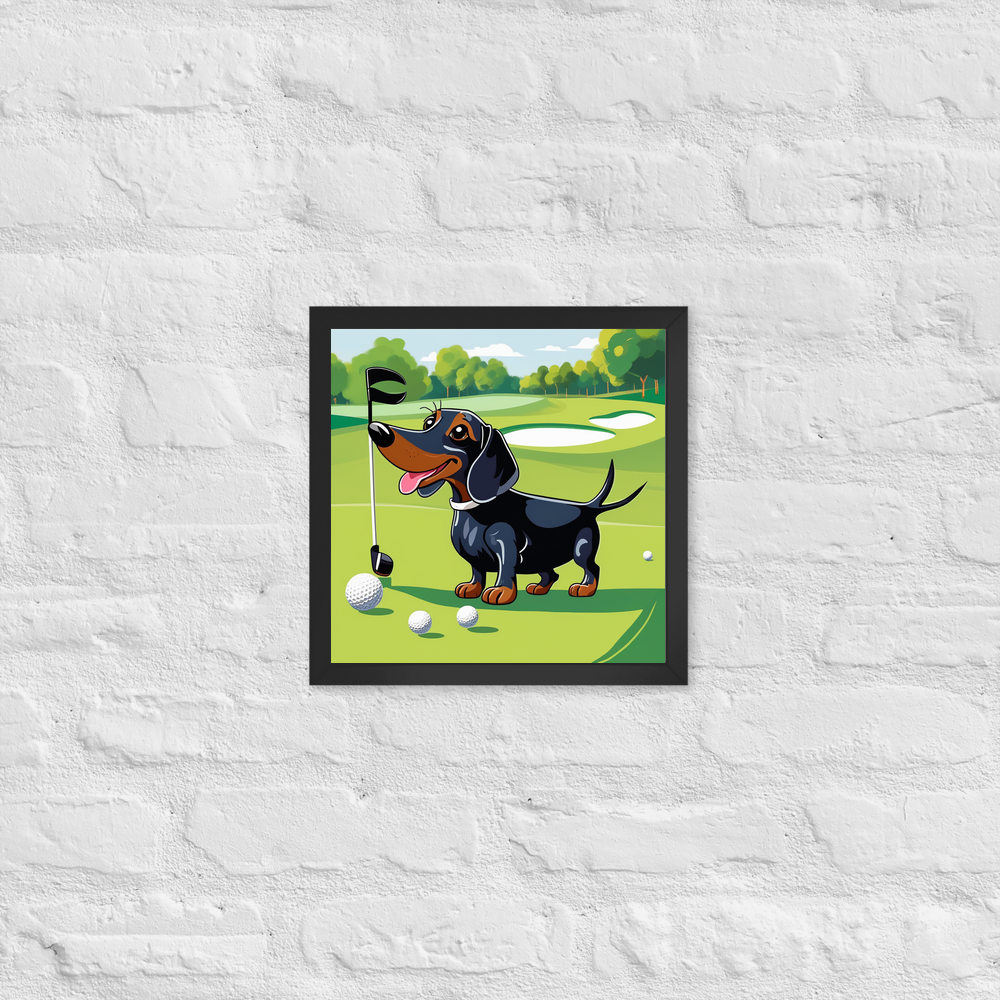 PugMug Custom Black Dachshund Framed Print