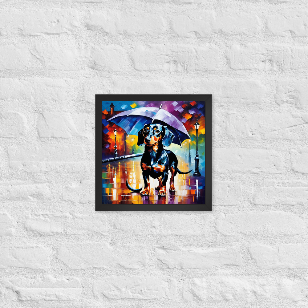 PugMug Custom Black Dachshund Framed Print