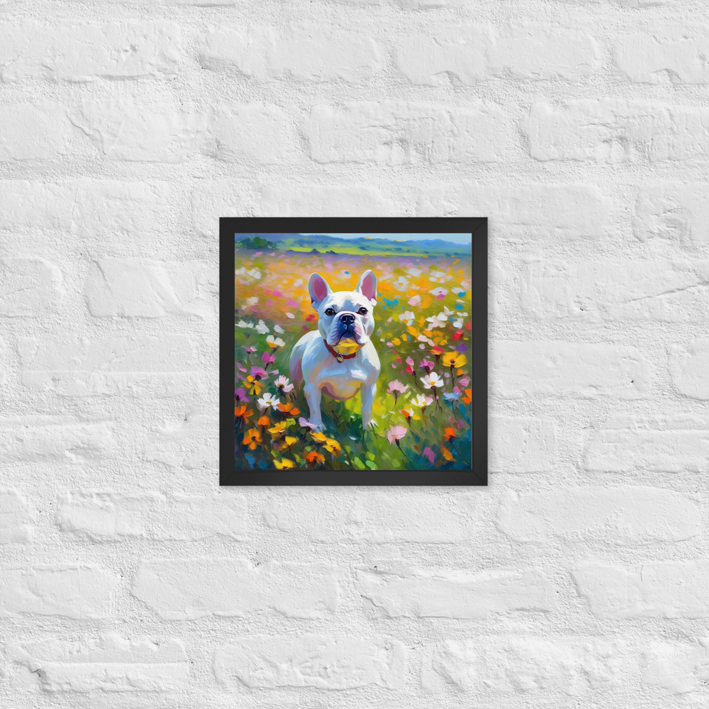 PugMug Custom White French Bulldog Framed Print