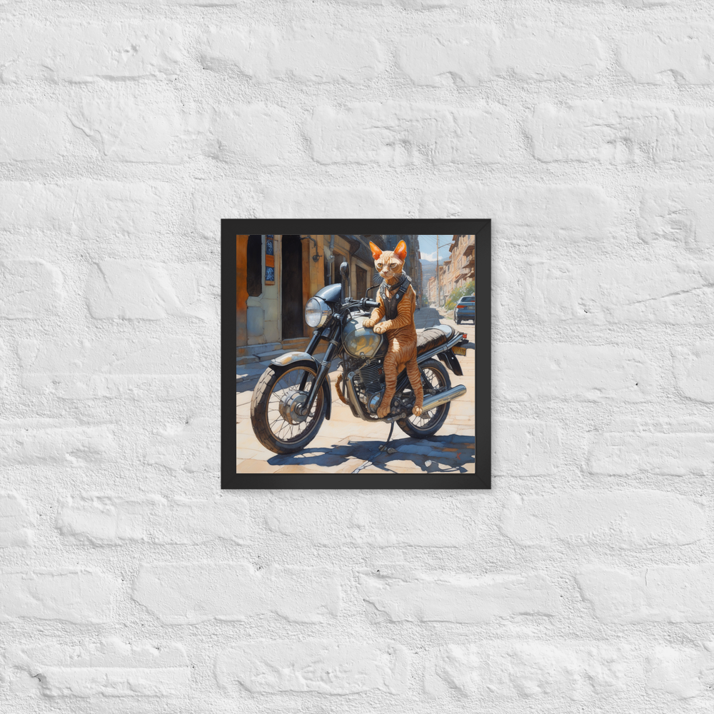 PugMug Custom Tabby Devon Rex Cat Framed Print