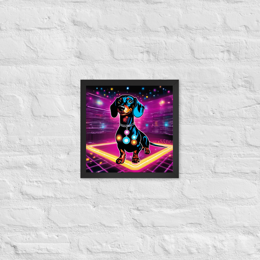 PugMug Custom Black Dachshund Framed Print