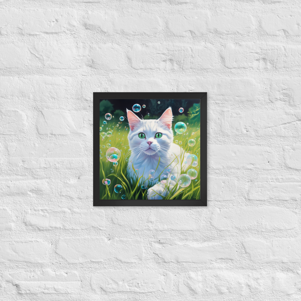 PugMug Custom White Companion Cat Framed Print