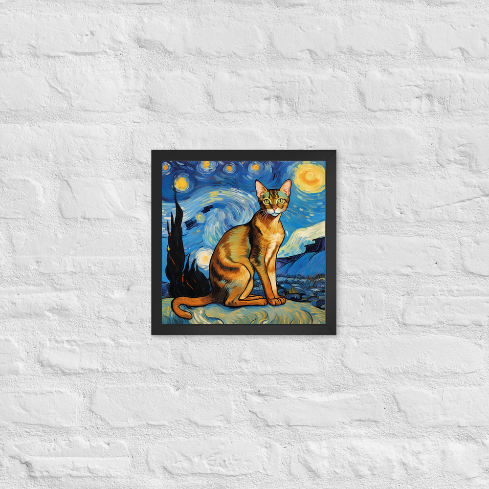 PugMug Custom Tabby Abyssinian Cat Framed Print