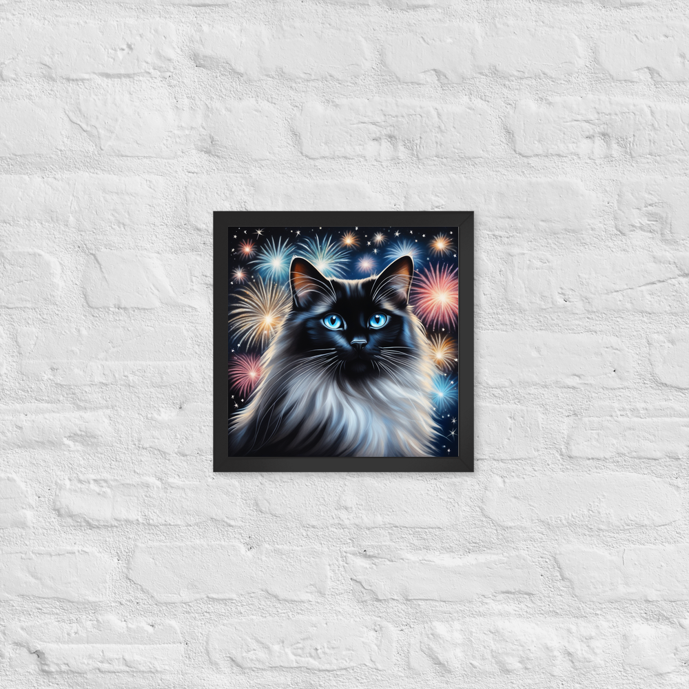 PugMug Custom Black Ragdoll Cat Framed Print