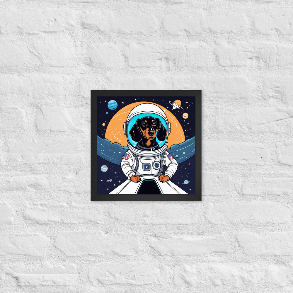 PugMug Custom Black Dachshund Framed Print