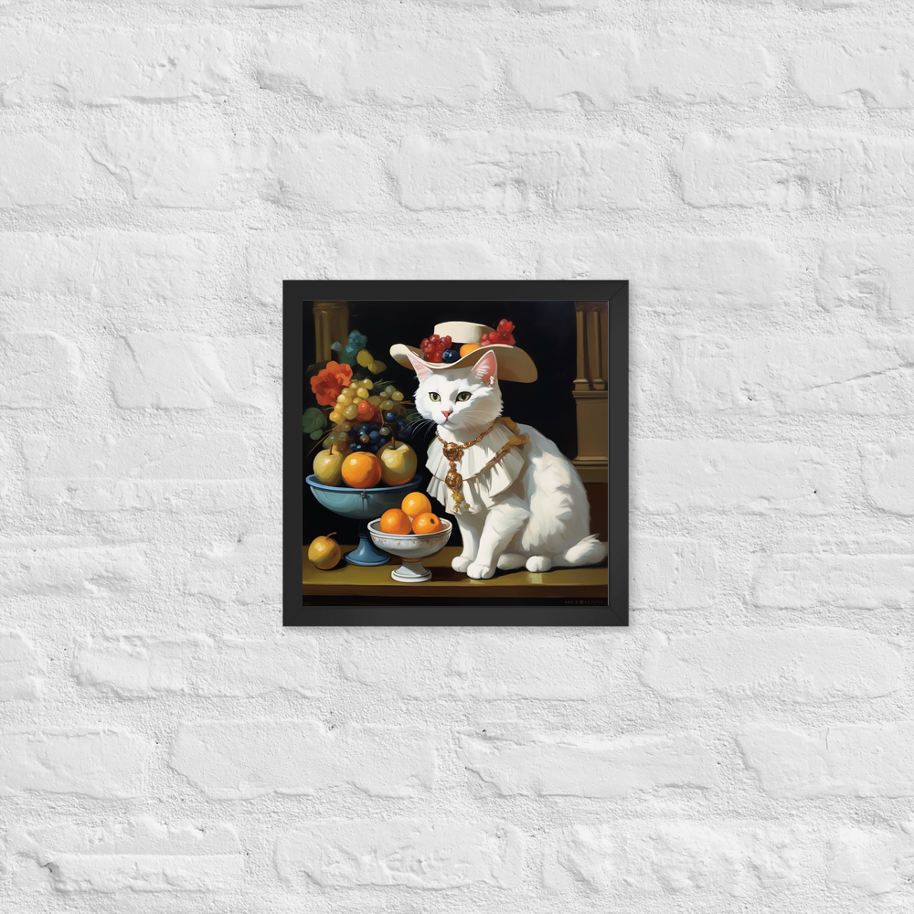 PugMug Custom White Companion Cat Framed Print