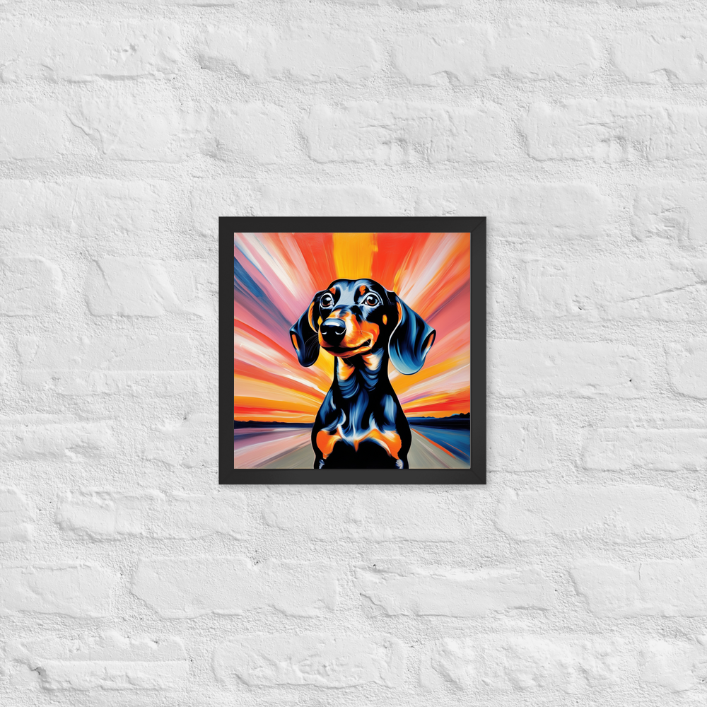 PugMug Custom Black Dachshund Framed Print