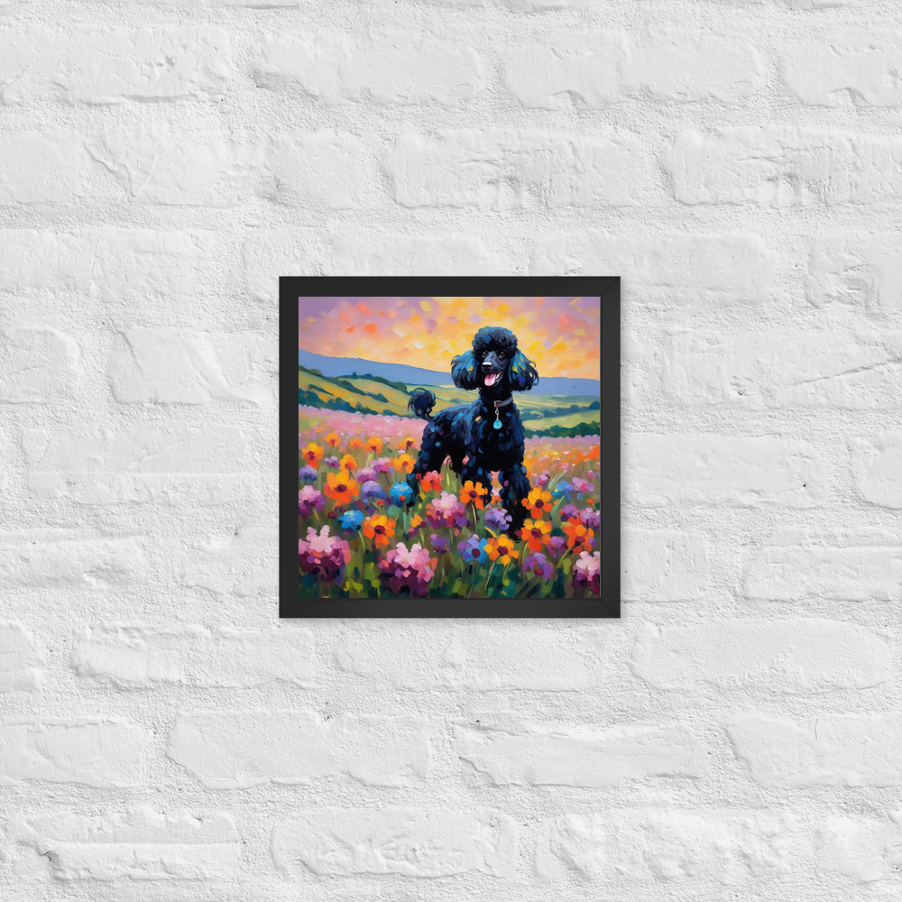 PugMug Custom Black Poodle Framed Print