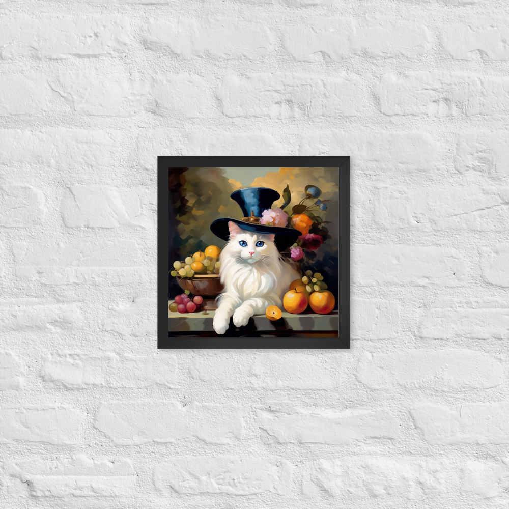 PugMug Custom White Ragdoll Cat Framed Print