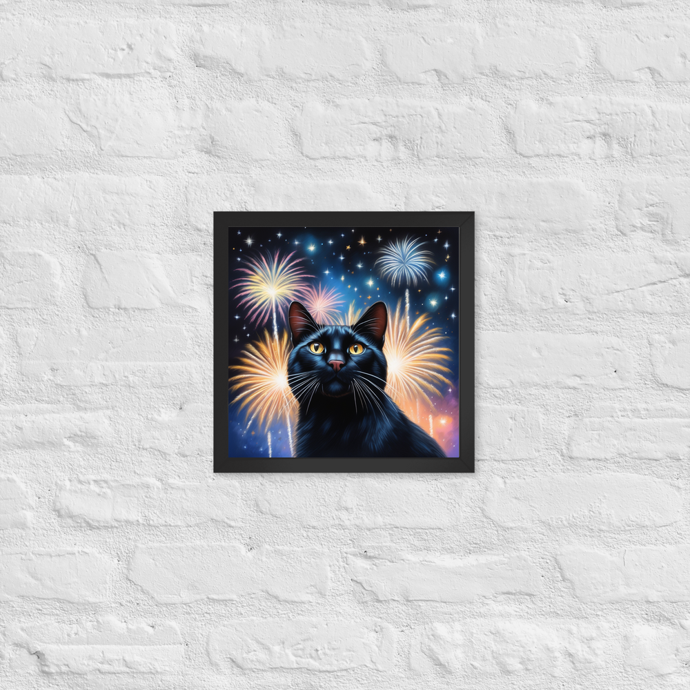 PugMug Custom Black Exotic Cat Framed Print