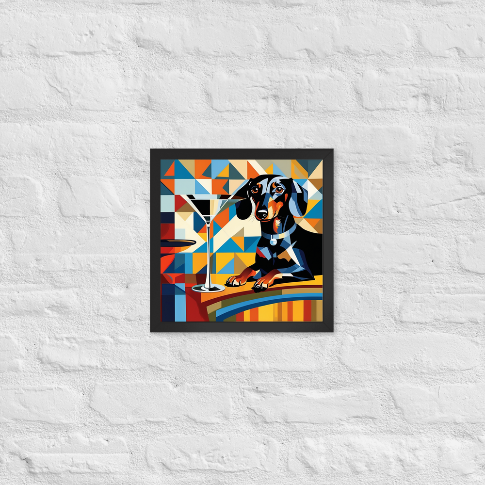 PugMug Custom Black Dachshund Framed Print