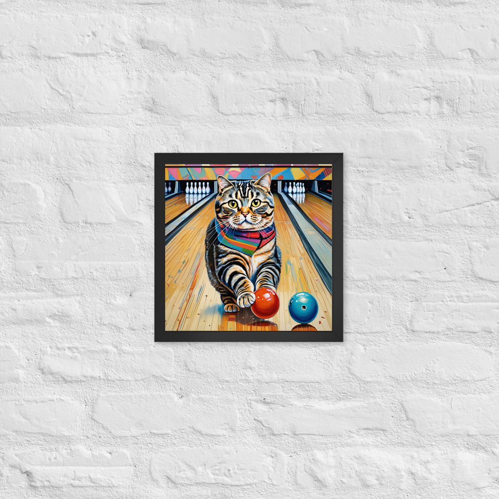 PugMug Custom Tabby Scottish Fold Cat Framed Print