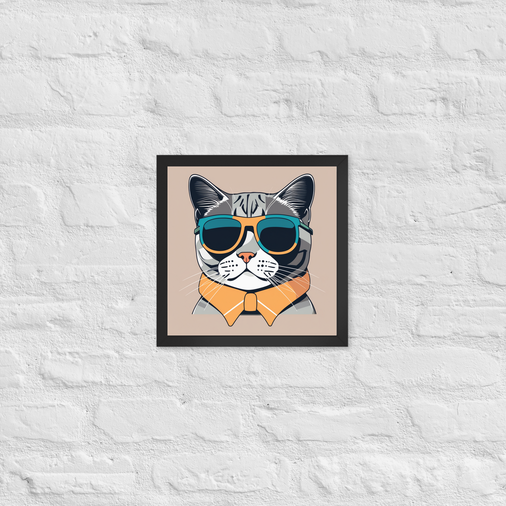 PugMug Custom Tabby British Shorthair Cat Framed Print