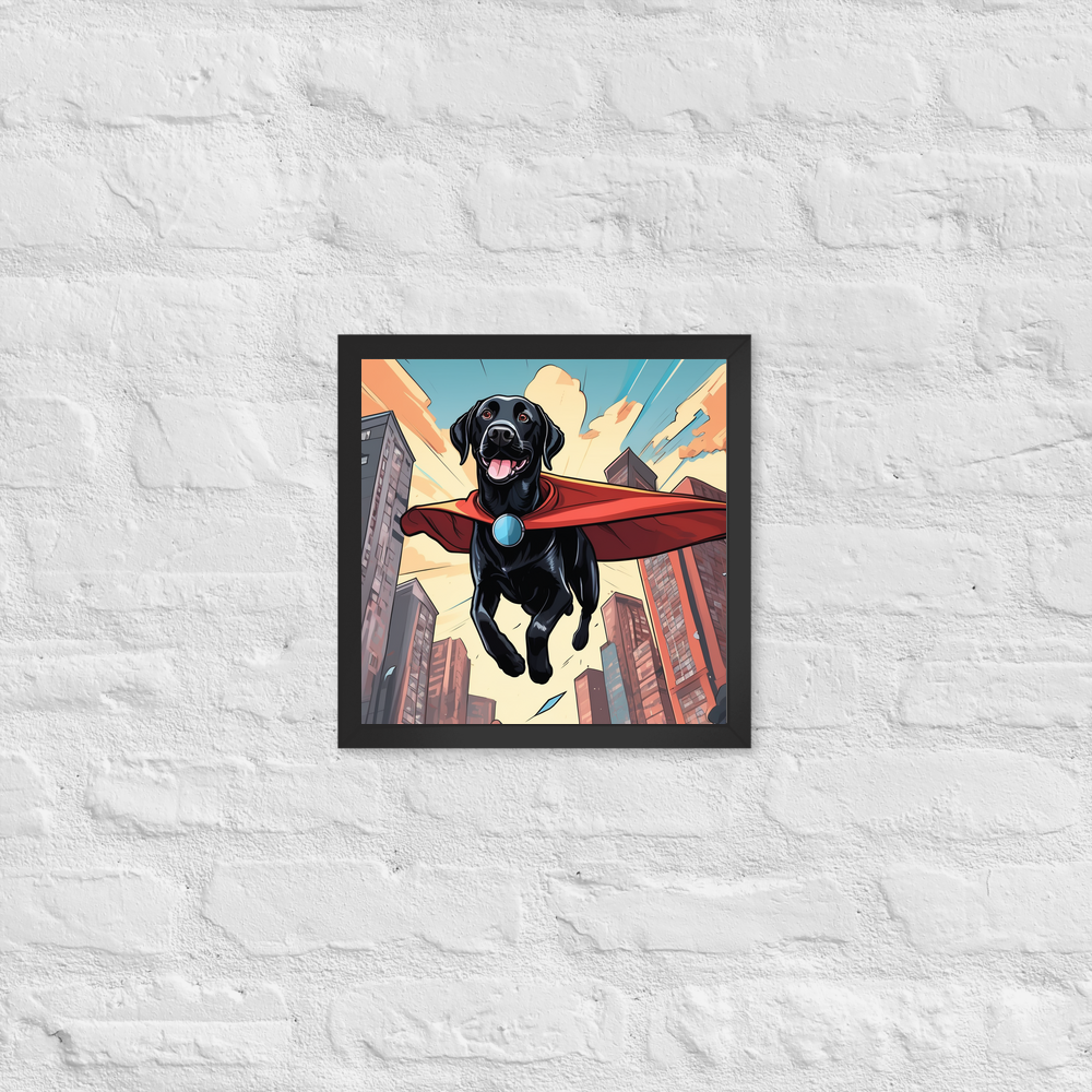PugMug Custom Black Labrador Retriever Framed Print