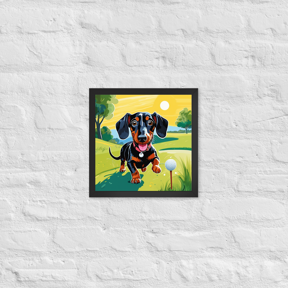 PugMug Custom Black Dachshund Framed Print