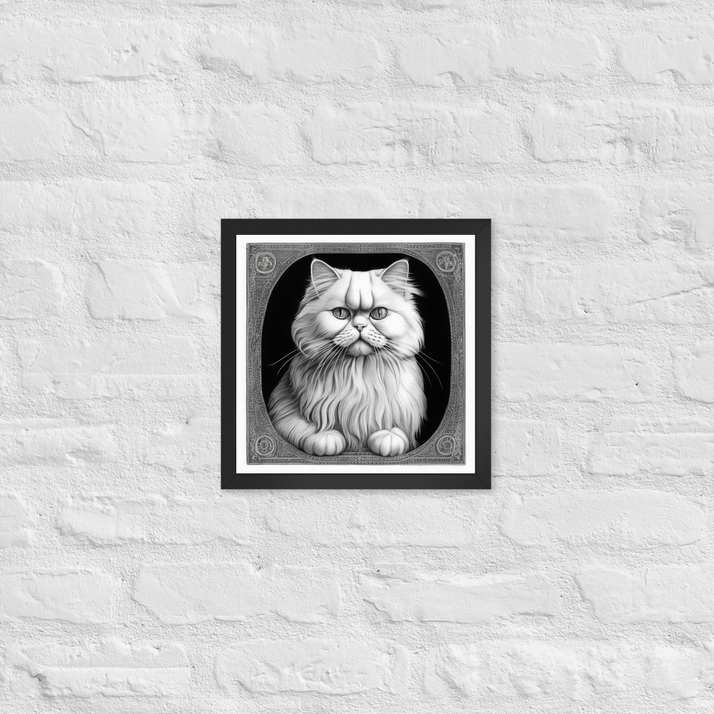 PugMug Custom White Persian Cat Framed Print
