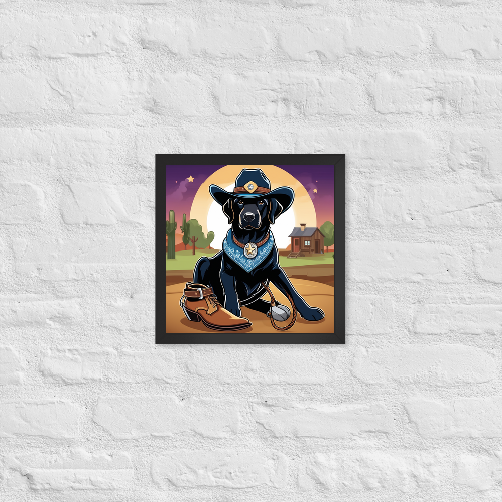 PugMug Custom Black Labrador Retriever Framed Print