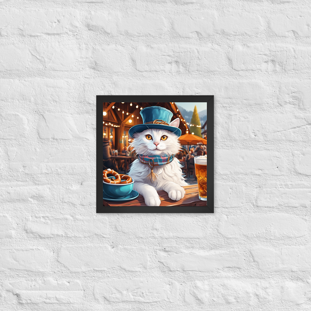 PugMug Custom White Companion Cat Framed Print