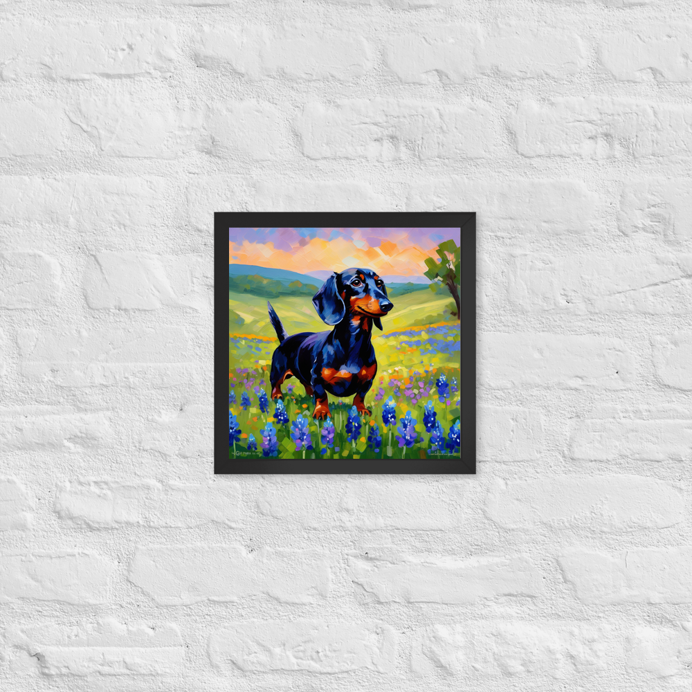 PugMug Custom Black Dachshund Framed Print