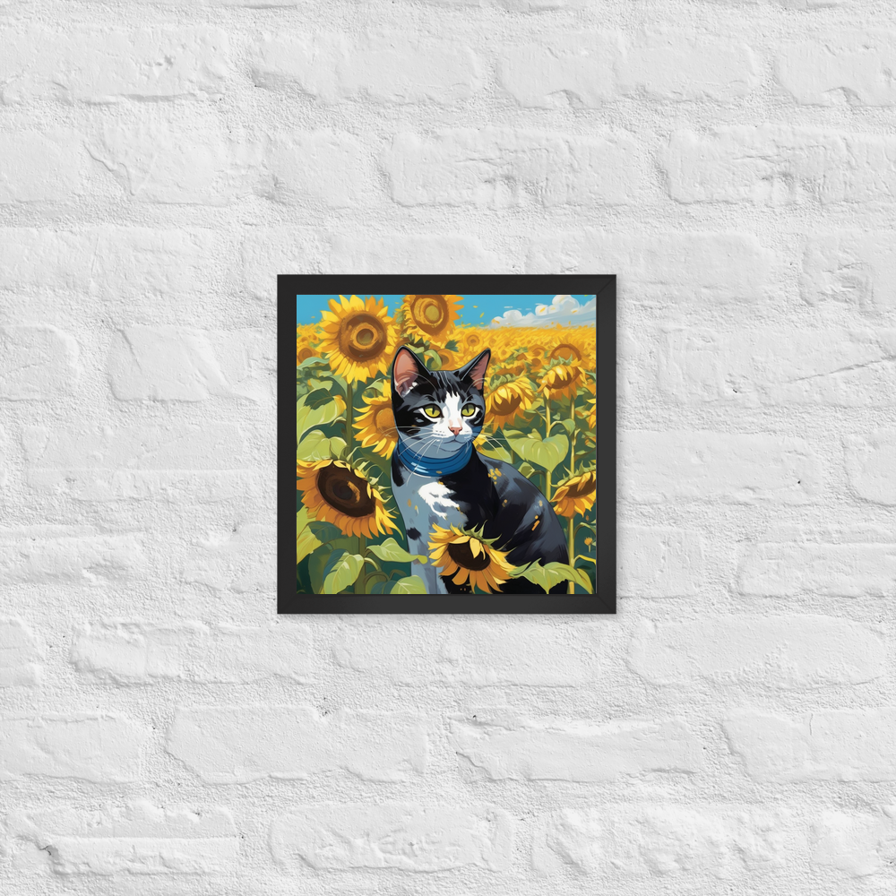 PugMug Custom Black American Shorthair Cat Framed Print